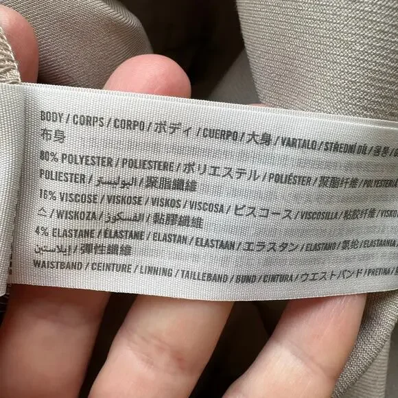 Abercrombie & Fitch Maternity Sloane Tailored Pants Oatmeal Cream 14L - Picture 10 of 16